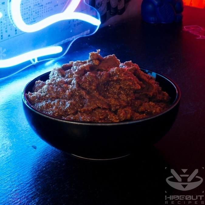 A bowl of sweet red bean paste.